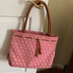 Dooney & Bourke Pink Fabric and Leather Handbag
